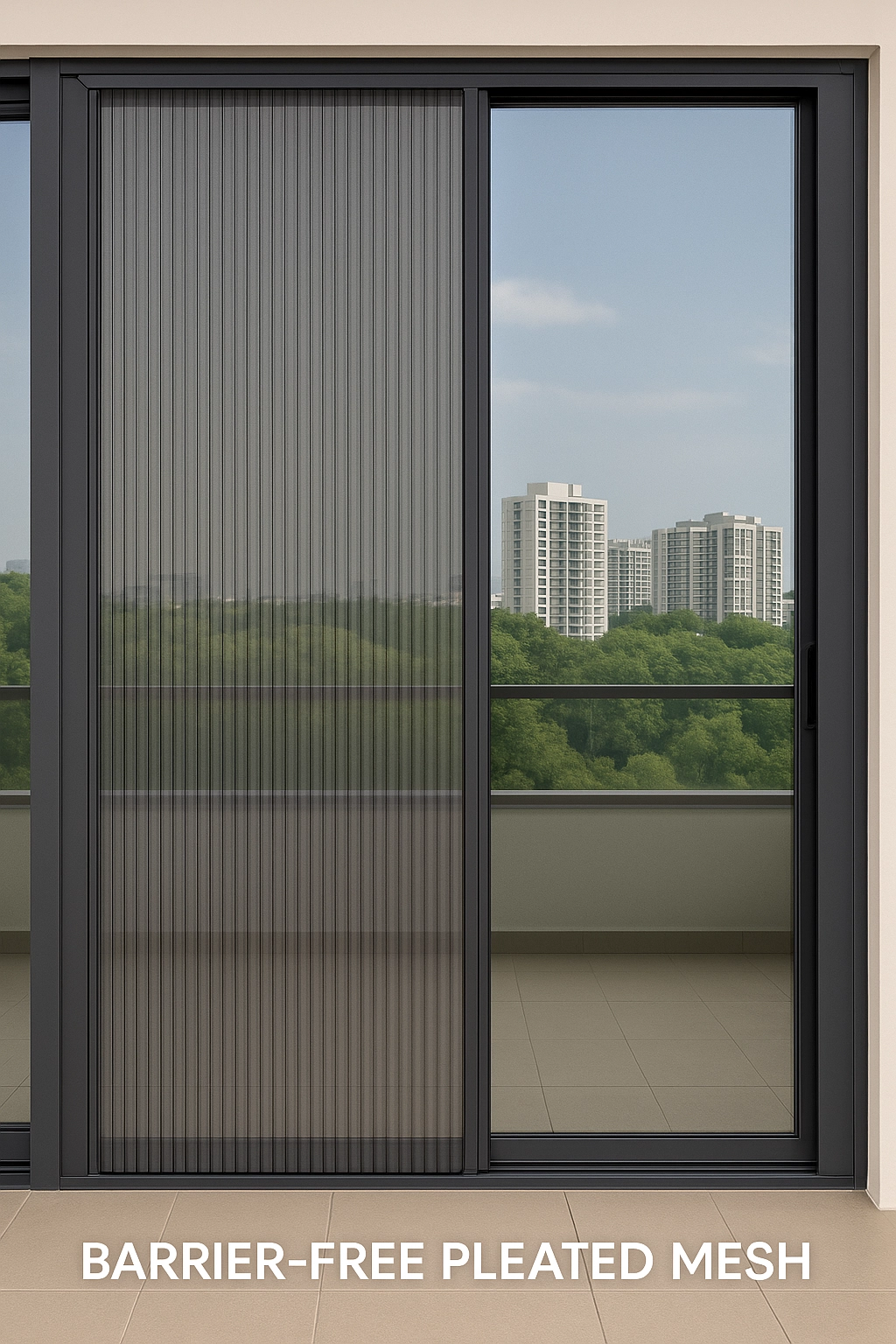 Barrier-Free Pleated Mesh